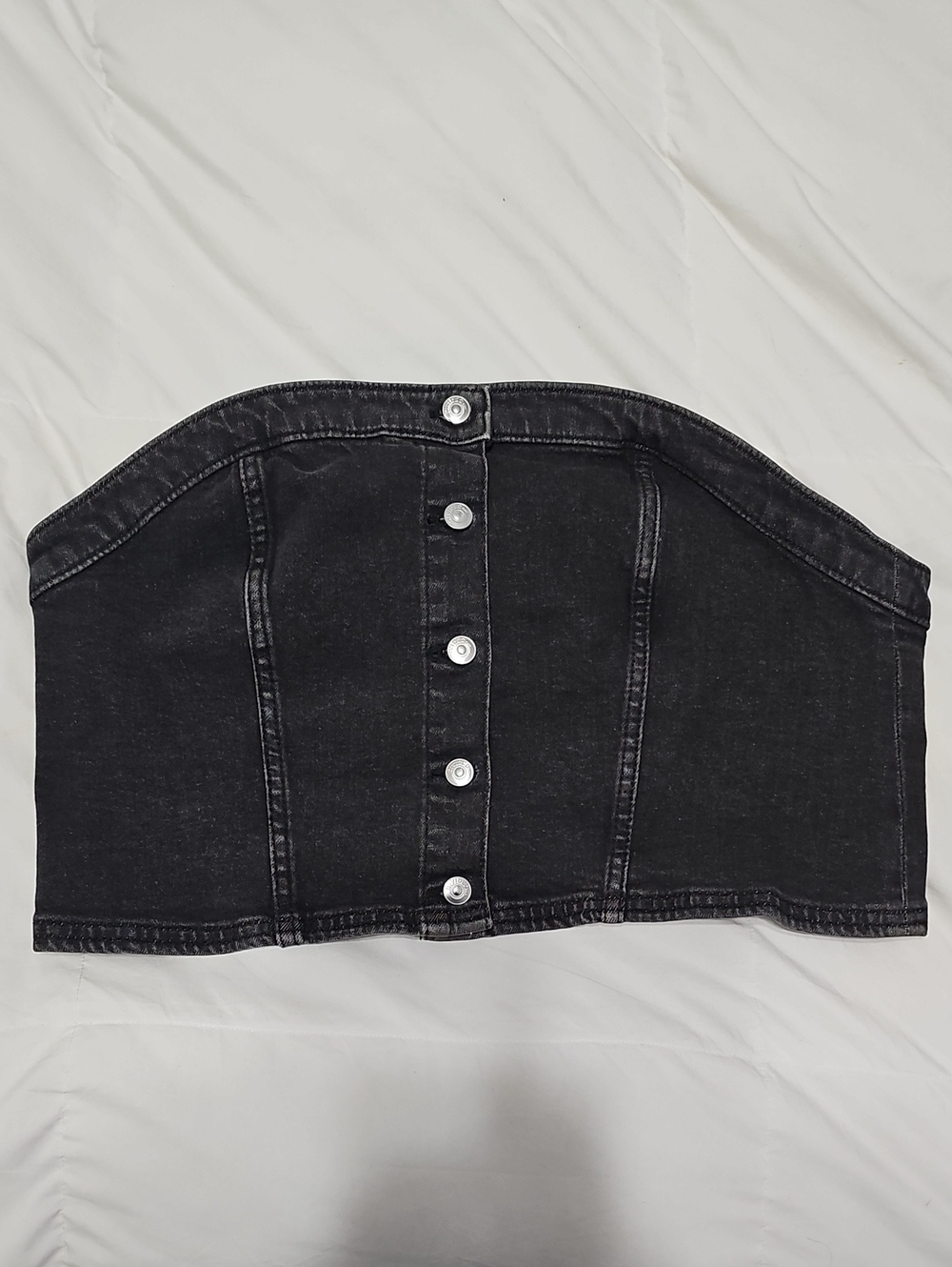 H&M Divided Black Denim Strapless Bandeau